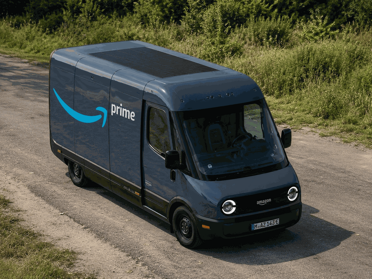 Rivian EDV Solar Solution — Lensun commercial fleet solar solution