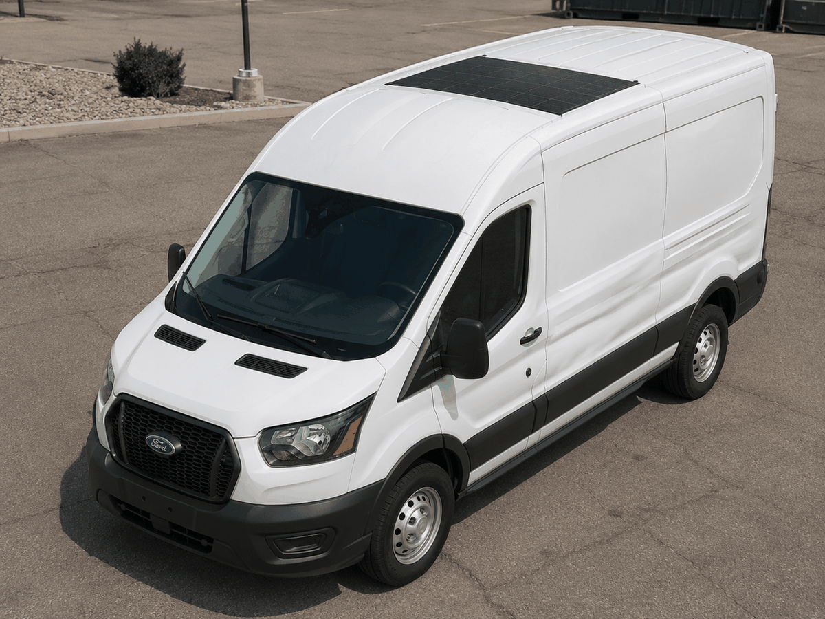 Ford Transit Cargo Van Solar Solution — Lensun commercial fleet solar solution