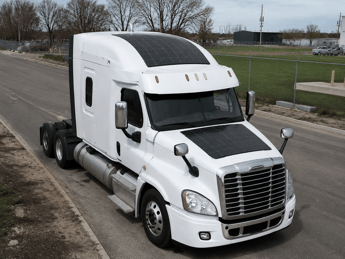 Heavy duty truck solar integration case