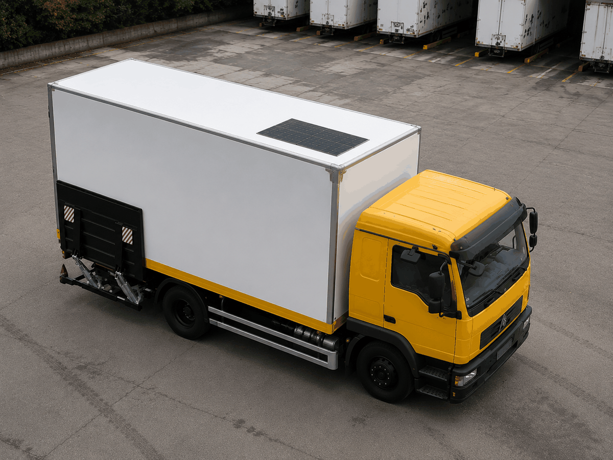 Hydraulic tail-lift truck solar integration