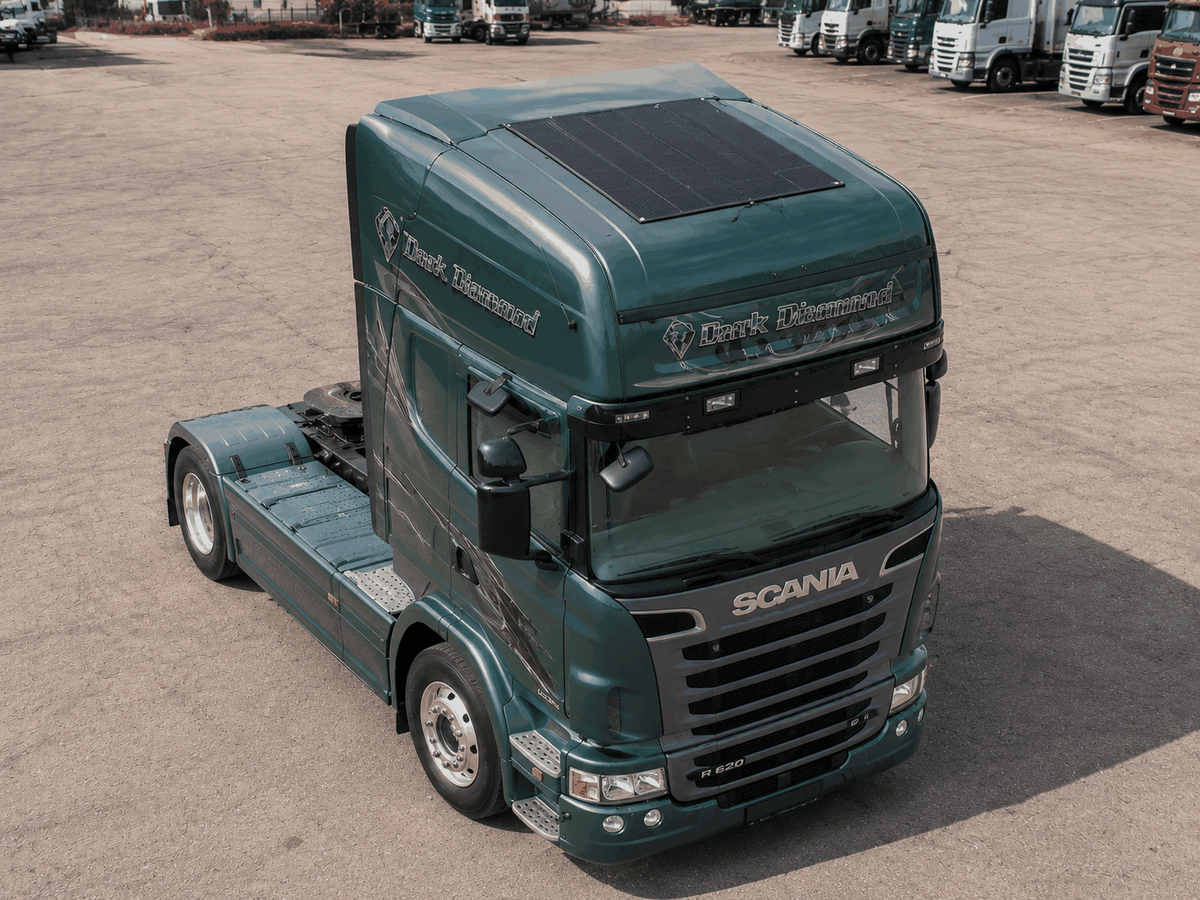 Scania R Series Solar Layout — Lensun commercial fleet solar solution