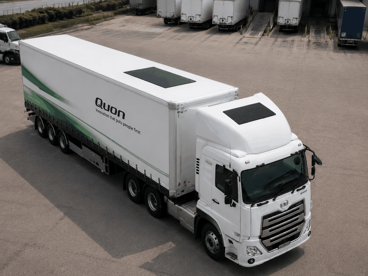 UD Trucks Quon Parking Power — Lensun commercial fleet solar solution