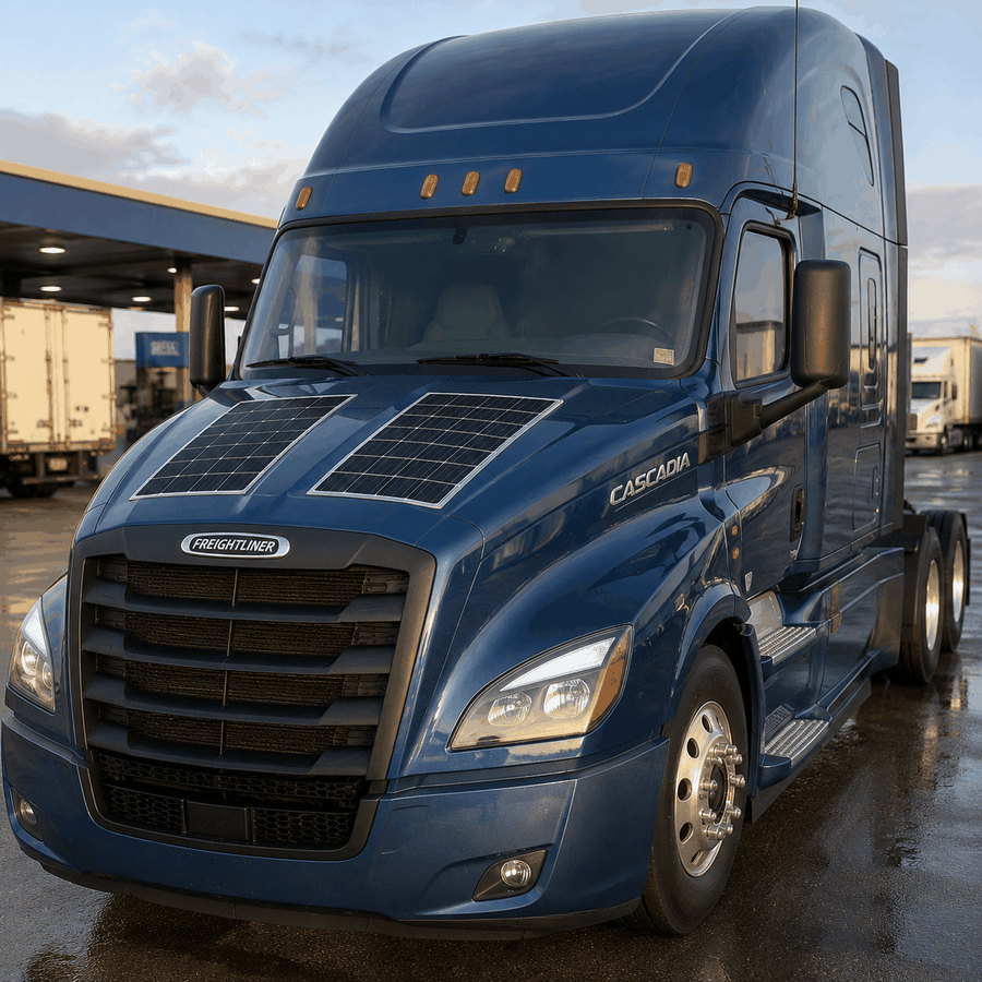 Freightliner Cascadia hood solar panel