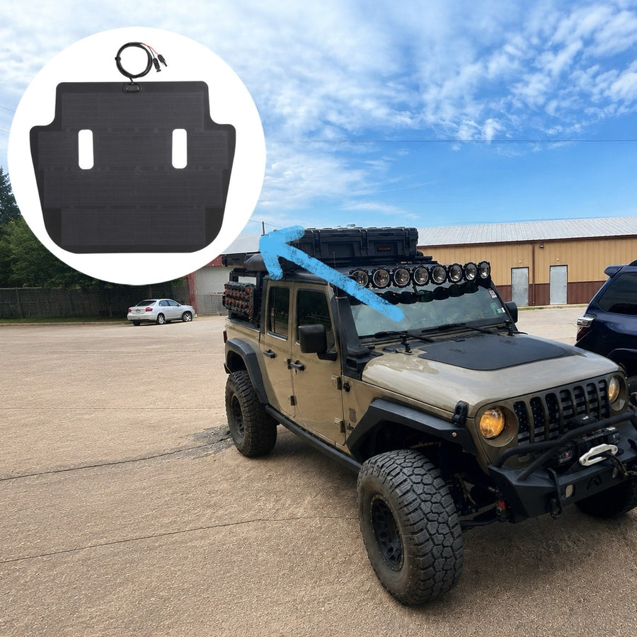 Jeep Wrangler JL hood solar panel 90W