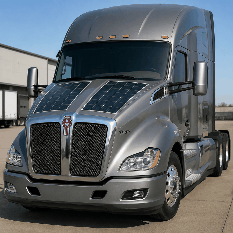 Kenworth hood solar panel