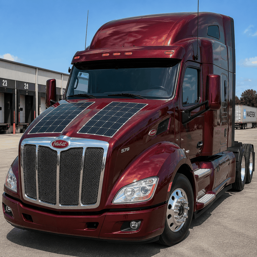 Peterbilt hood solar panel