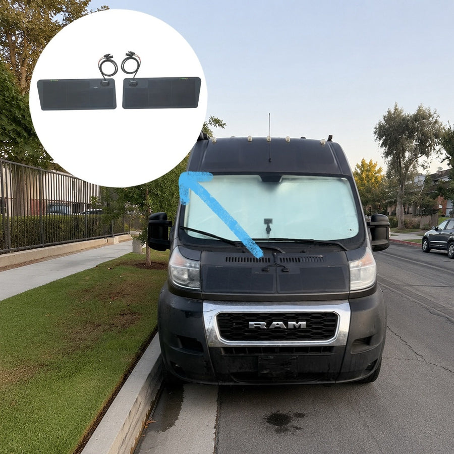 Ram ProMaster hood solar panel 52W